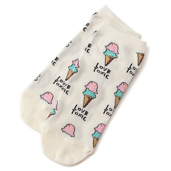 総柄手書モチーフスニーカーインソックス