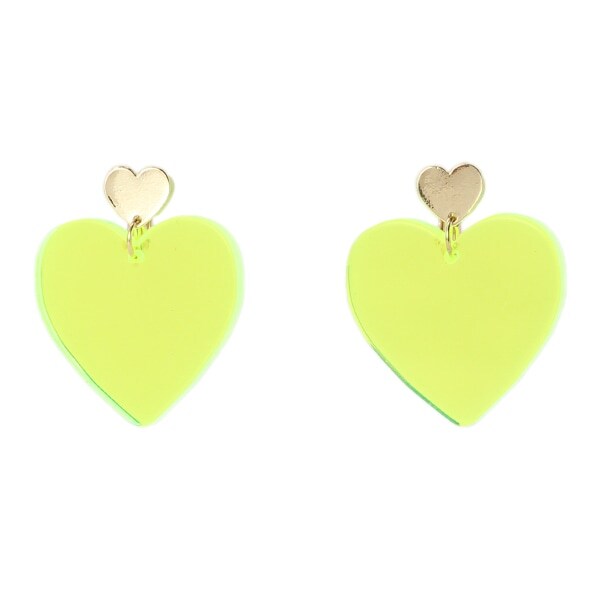 クリアハートプレートイヤリング