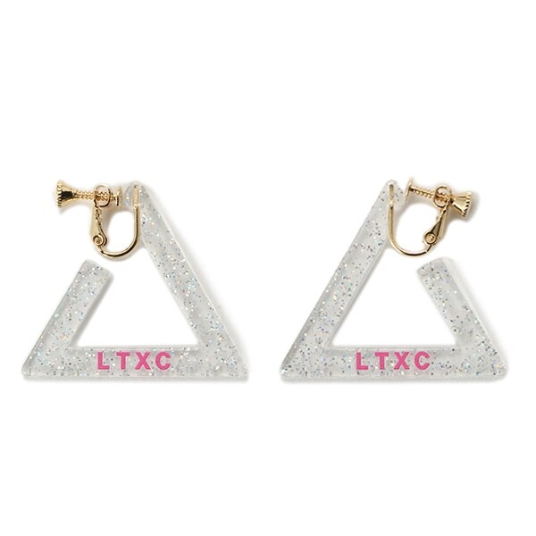 トライアングルクリアラメイヤリング