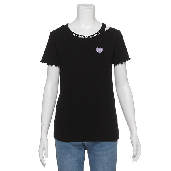 衿スリットテレコTシャツ