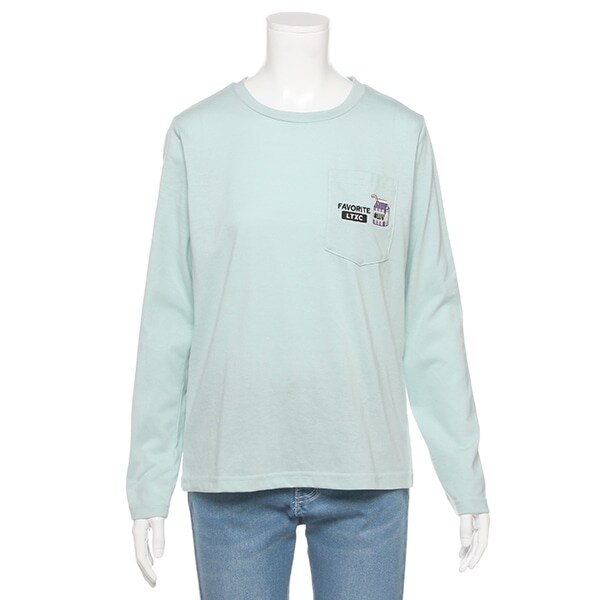 ワンポイント刺しゅうポケットつきTシャツ