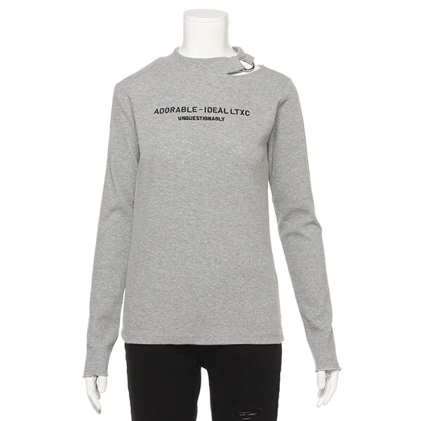 衿リングスリットリブTシャツ