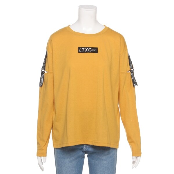 袖オープンボックスロゴTシャツ