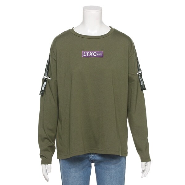 袖オープンボックスロゴTシャツ