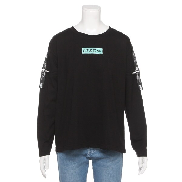 袖オープンボックスロゴTシャツ