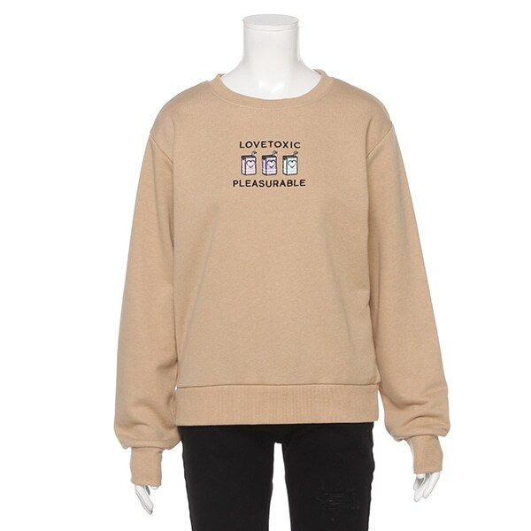 裏毛 3アイコン刺しゅうトレーナー