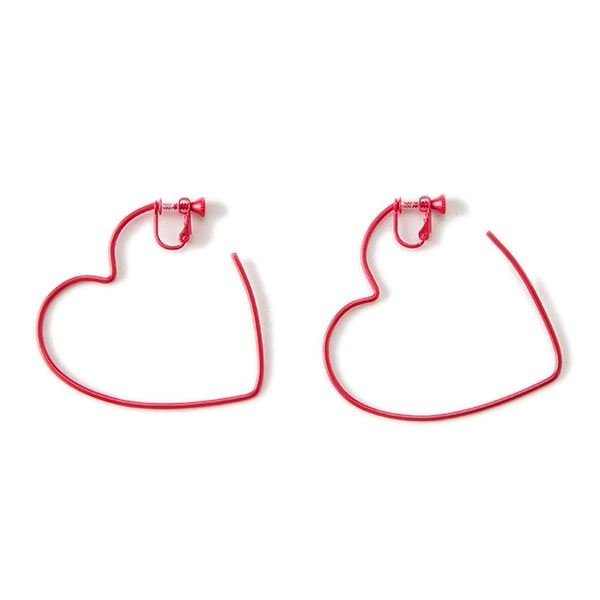 ハートフープイヤリング