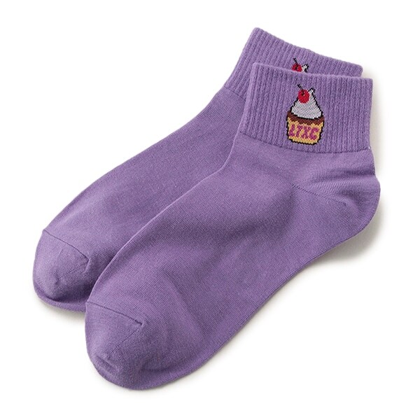 刺しゅうポイントくるぶしソックス