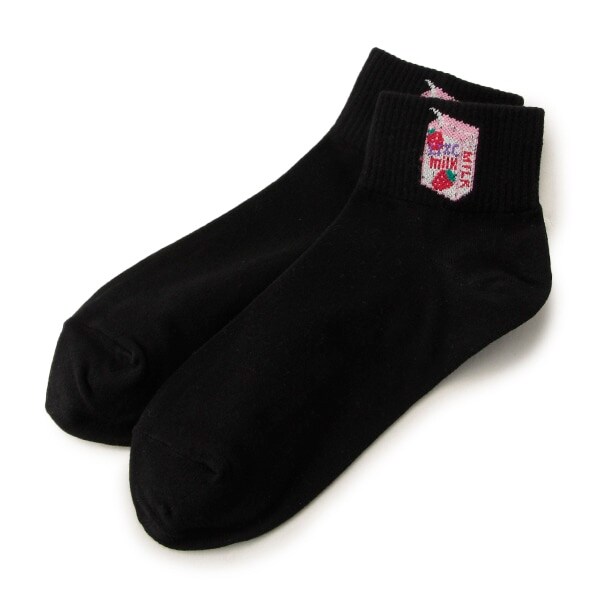 刺しゅうポイントくるぶしソックス