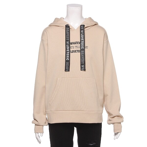 裏毛 テープロゴパーカー