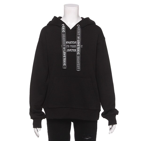 裏毛 テープロゴパーカー