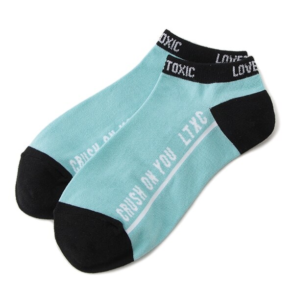 バイカラーロゴスニーカー丈ソックス