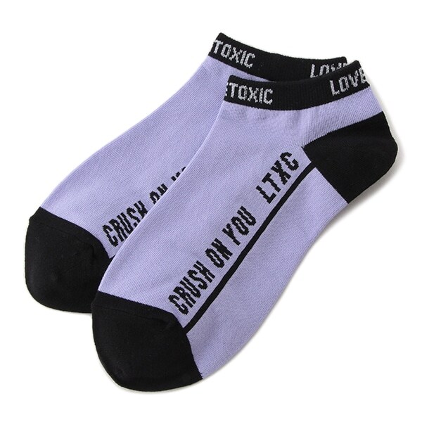 バイカラーロゴスニーカー丈ソックス