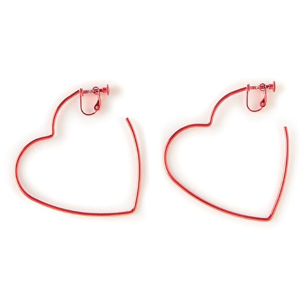 ハートフープイヤリング