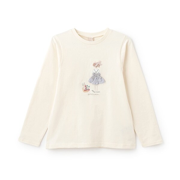 【リンク】girlアップリケ長T(ジュニア)