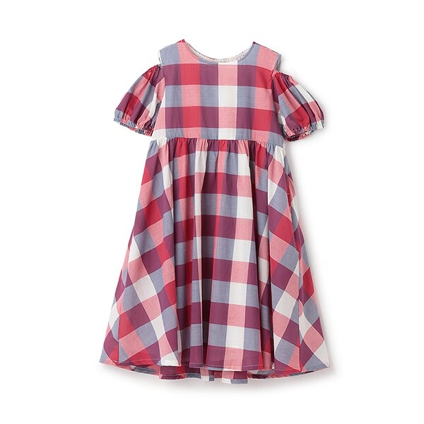 【リンク】肩あきチェックワンピース(ジュニア)