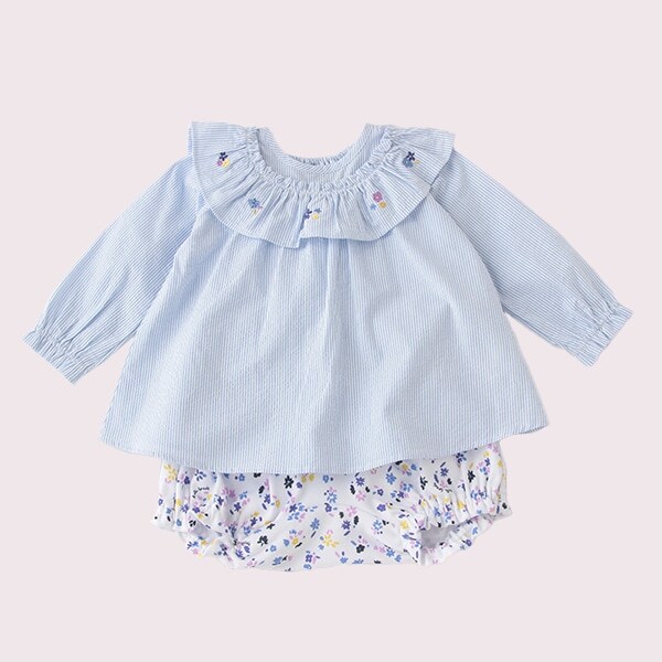 レイエット ミニ フローラル エンブロイダリー トップアンドブルマー セット