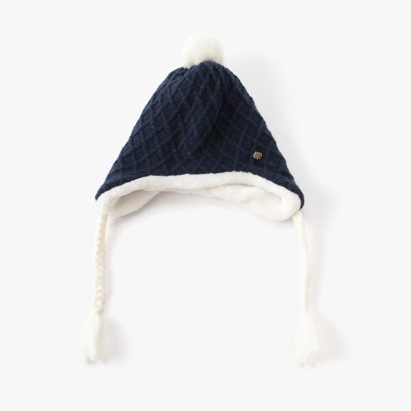 ポンポンニットキャップ