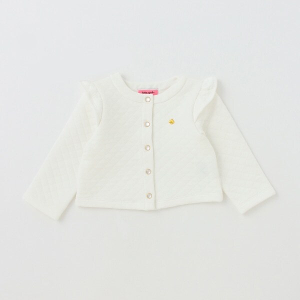 肩フリルキルトカーディガン