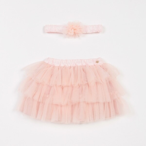 フラワーヘアバンド&チュールスカートセット