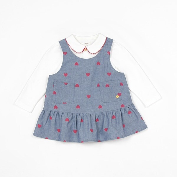 カットソー&ハートジャンパースカートセット