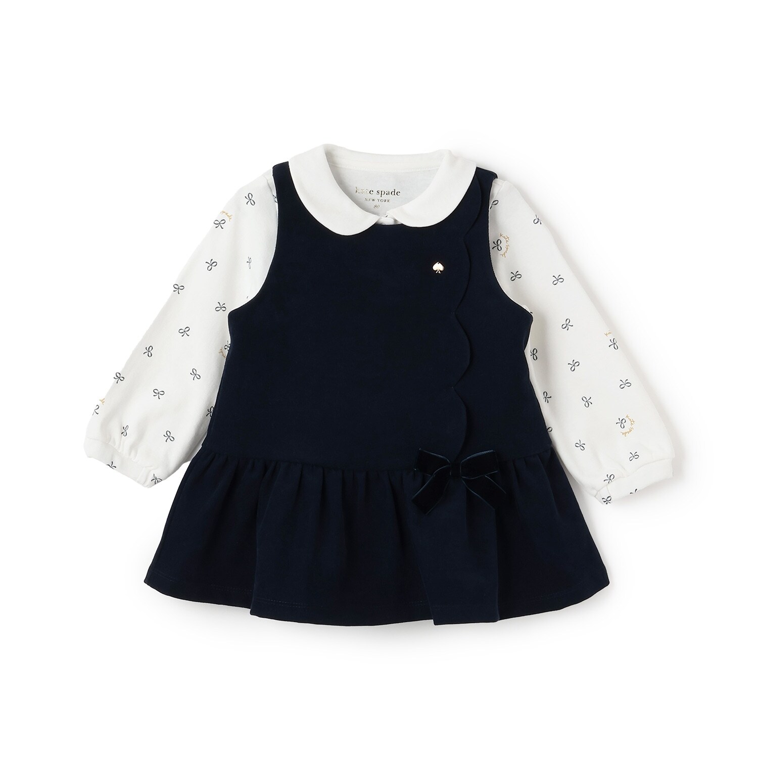 スカラップジャンパースカート&ボウカットソーセット