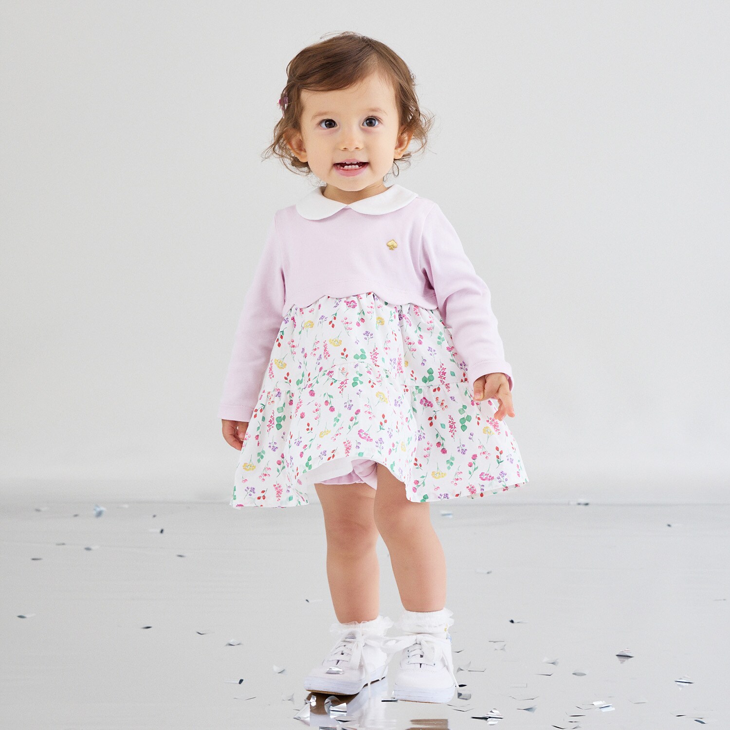 フルーツベアリングフローラルドッキングワンピース