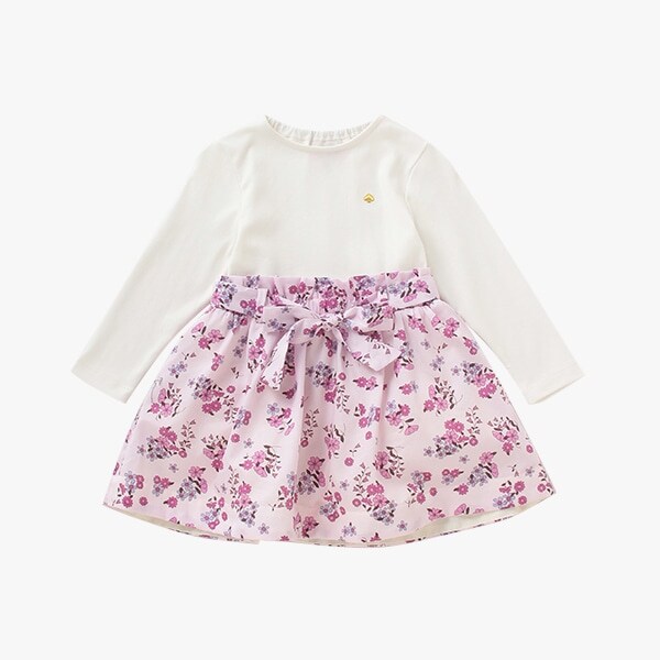 トドラー  スモールフラワーズミックスメディアドレス