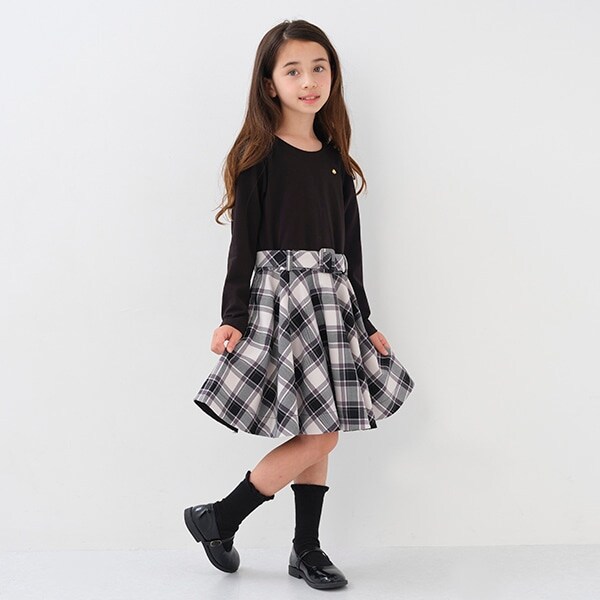 トドラー プレイドドッキングワンピース