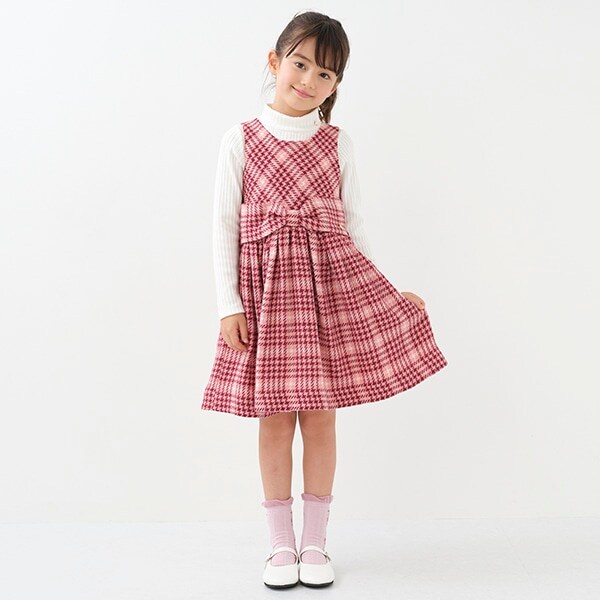 トドラー 千鳥柄ジャンパースカート