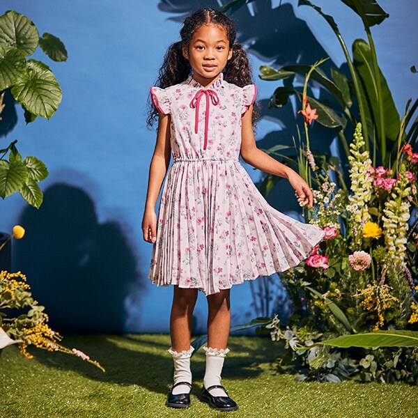 トドラー フラワーベッドプリーツワンピース