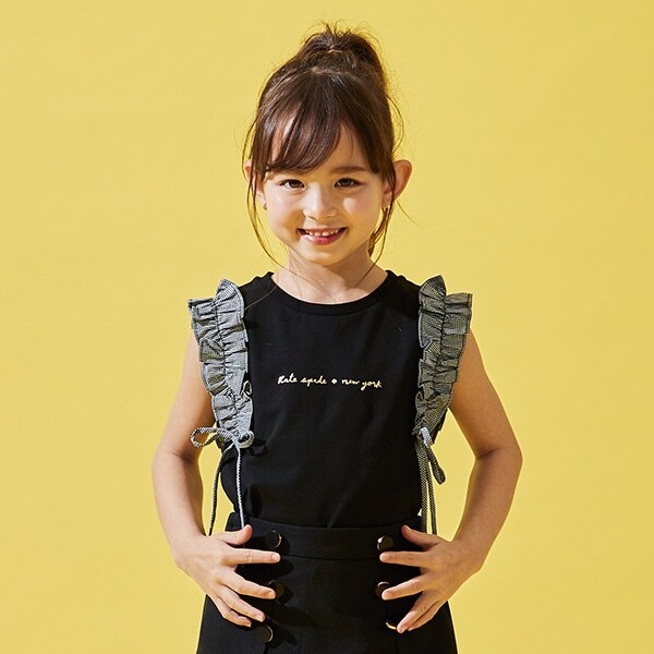 トドラー ギンガムラッフルスリーブTシャツ