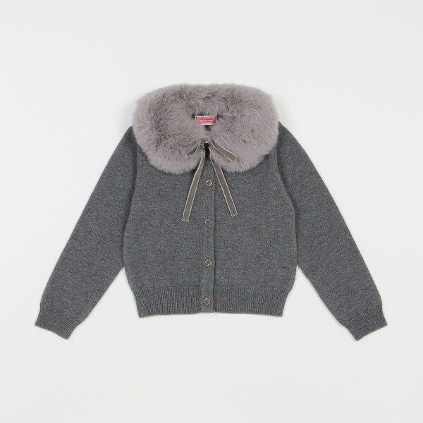 トドラー フェイクファーティペットカーディガン
