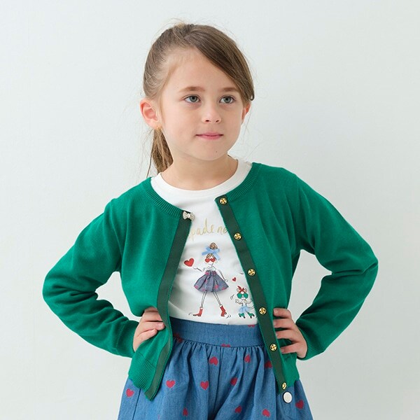 トドラー ボウビジューカーディガン