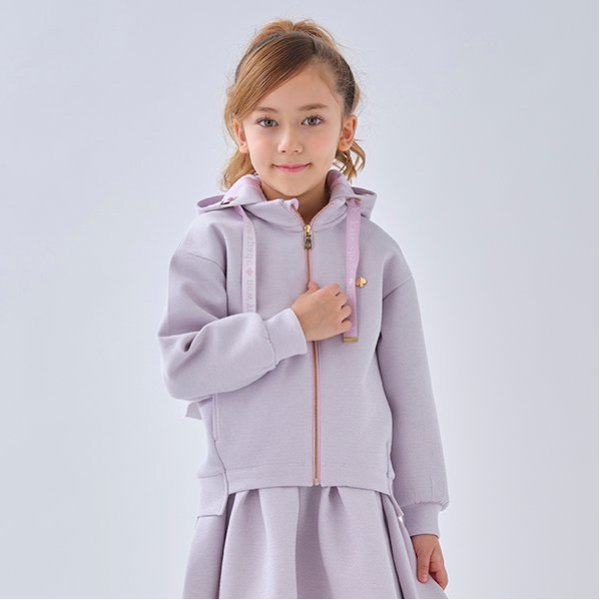 トドラー ラメダンボールニットラッフルパーカ