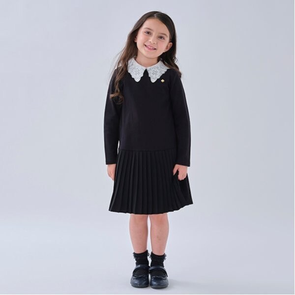 トドラー レースカラープリーツワンピース