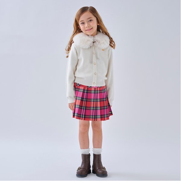 トドラー チェックプリーツキュロットスカート