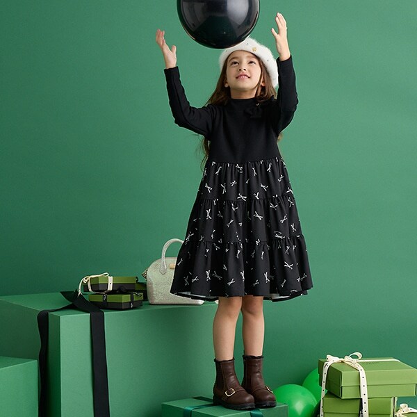 トドラー ボウルドボウドッキングワンピース