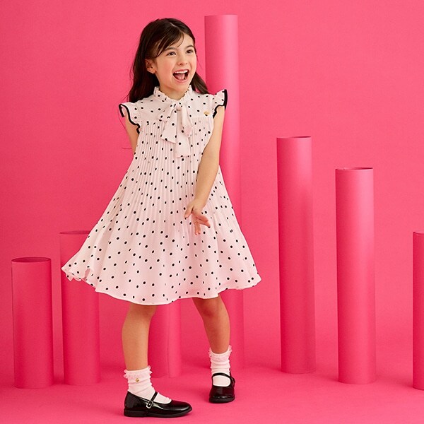 トドラー ドットプリーツワンピース