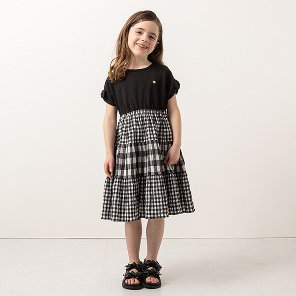 トドラー ギンガムドッキングワンピース