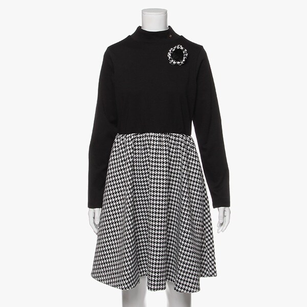 ガールズ ハウンドトゥースミックスメディアドレス