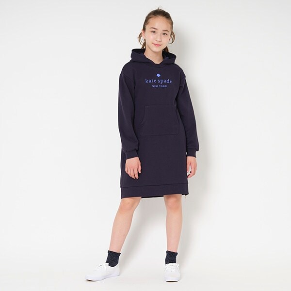 ジュニア サイドジップロゴパーカワンピース