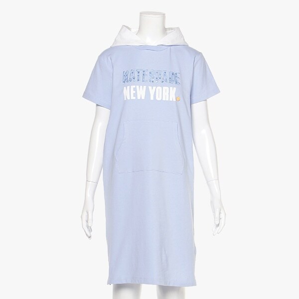 ガールズ バイカラーロゴパーカワンピース