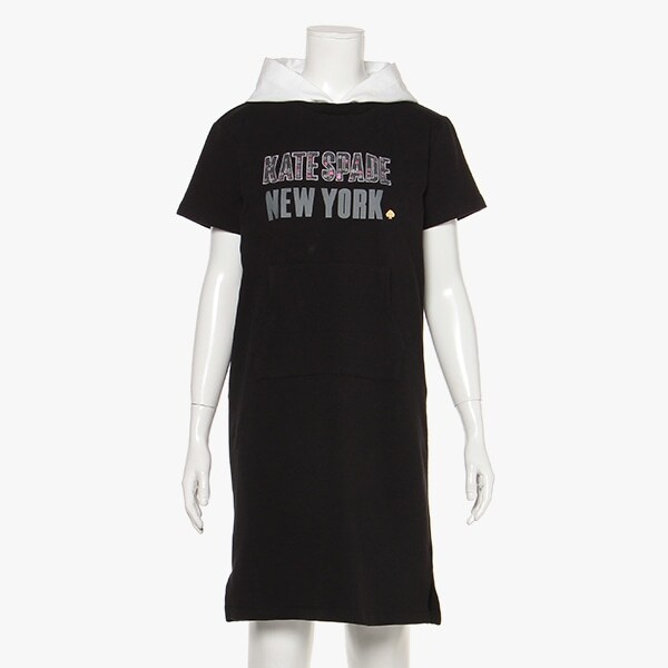 ガールズ バイカラーロゴパーカワンピース