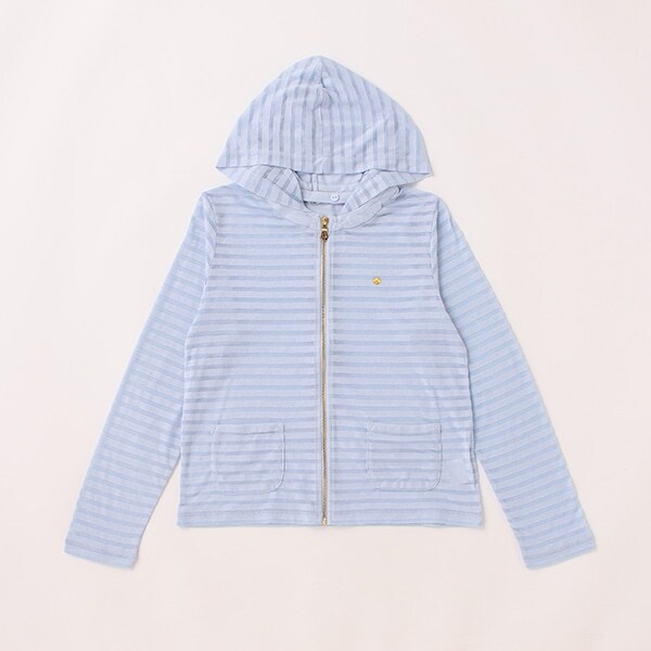 ガールズ ストライプバーンアウトジップアップパーカ