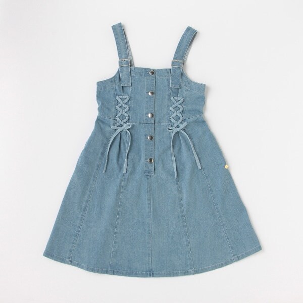 ガールズ デニムジャンパースカート