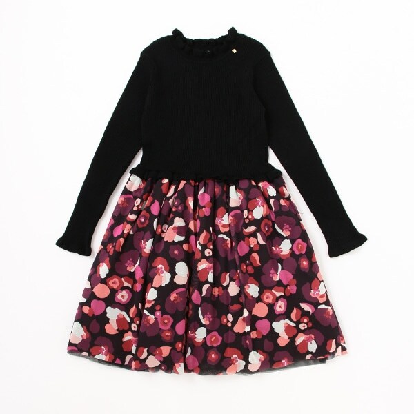 ガールズ ワンダフルフローラルドッキングワンピース