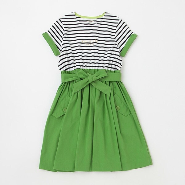 ガールズ ストライプドッキングワンピース