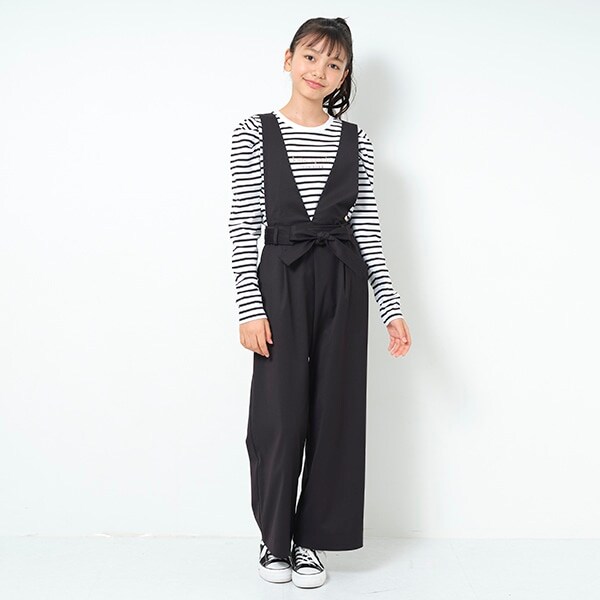 ガールズ Vネックサロペット