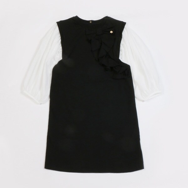 ガールズ 袖切り替えボウワンピース